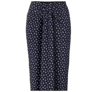CAbi Navy and Purple m Skirt Pressed Flowers Skirt
